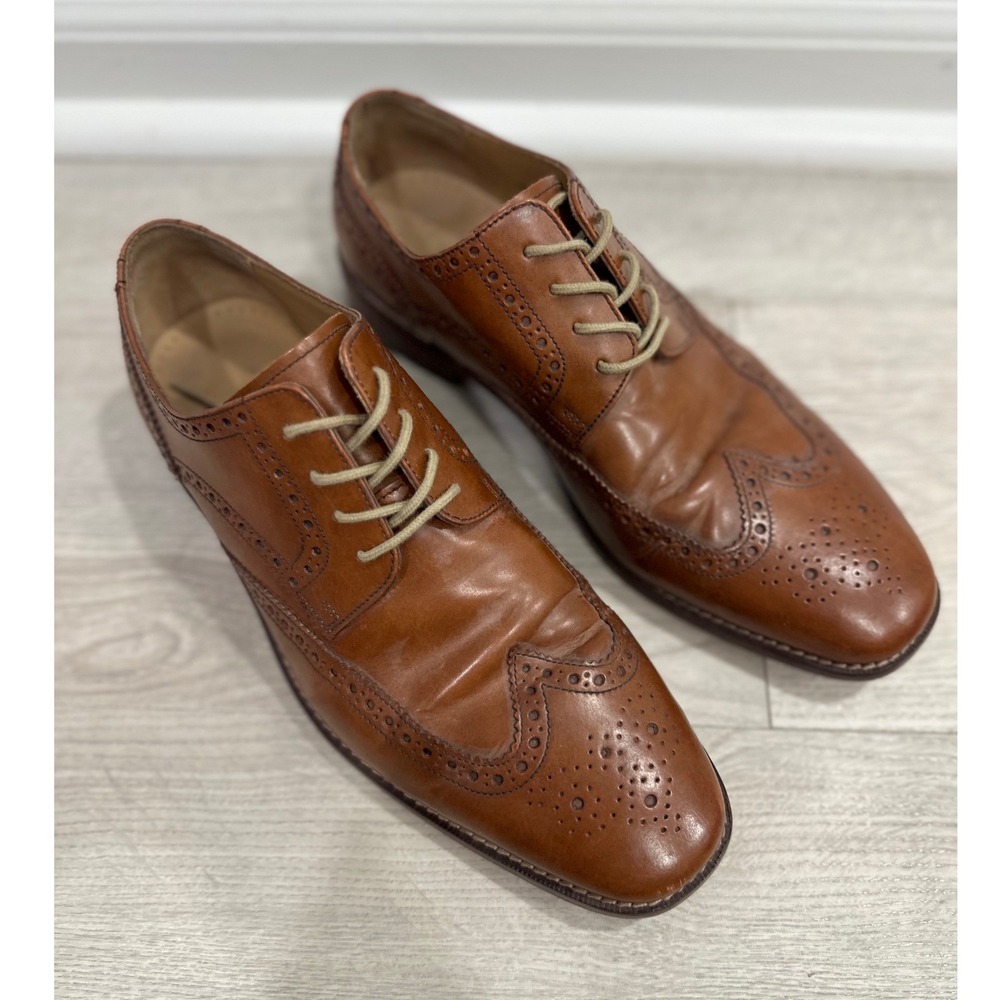 Cole Haan Madison Wingtip Oxford British Tan Leather Dress Shoes Mens 8 M